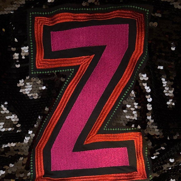 Zumba Fitness Black Sequin Varsity Jacket with Pink Z - Picture 2 of 5